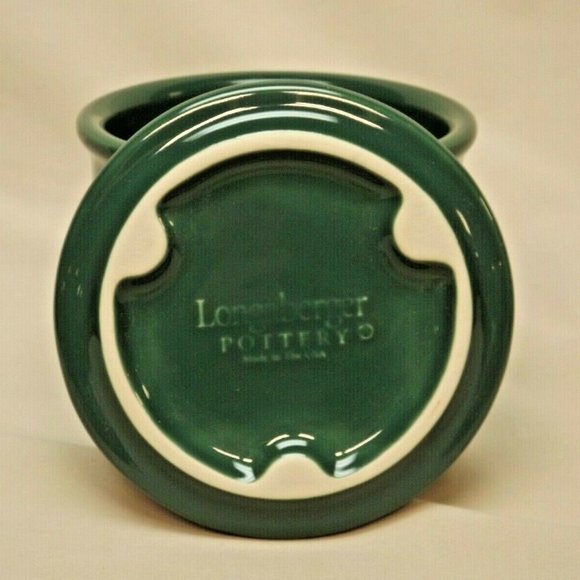 Longaberger Pottery Ivy Green 1 Pint Crock with New Coaster / Lid & Certificate - Picture 5 of 12